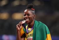 Shericka Jackson at the World Athletics Championships 2025 in Tokyo, Japan. (Photo by Getty Images)
